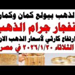 أسعار الذهب اليوم فى مصر عيار 21 | سعر الدهب عيار ٢١ اليوم الثلاثاء 2026/1/20