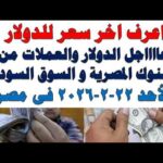 سعر الدولار اليوم | أسعار الدولار اليوم /اسعار الدولار السوق السوداء اليوم في مصر الأحد 2026/2/22
