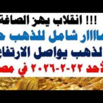 أسعار الذهب اليوم فى مصر عيار 21 سعر الدهب | شاهد اليوم أسعار الذهب اليوم فى مصر عيار 21 | سعر الدهب عيار ٢١ اليوم الأحد 2026/2/22