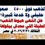 أسعار الذهب اليوم فى مصر عيار 21 | سعر الدهب عيار ٢١ اليوم الثلاثاء 2026/3/31